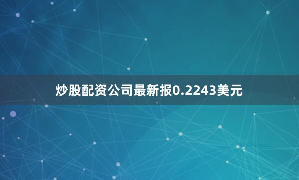 炒股配资公司最新报0.2243美元